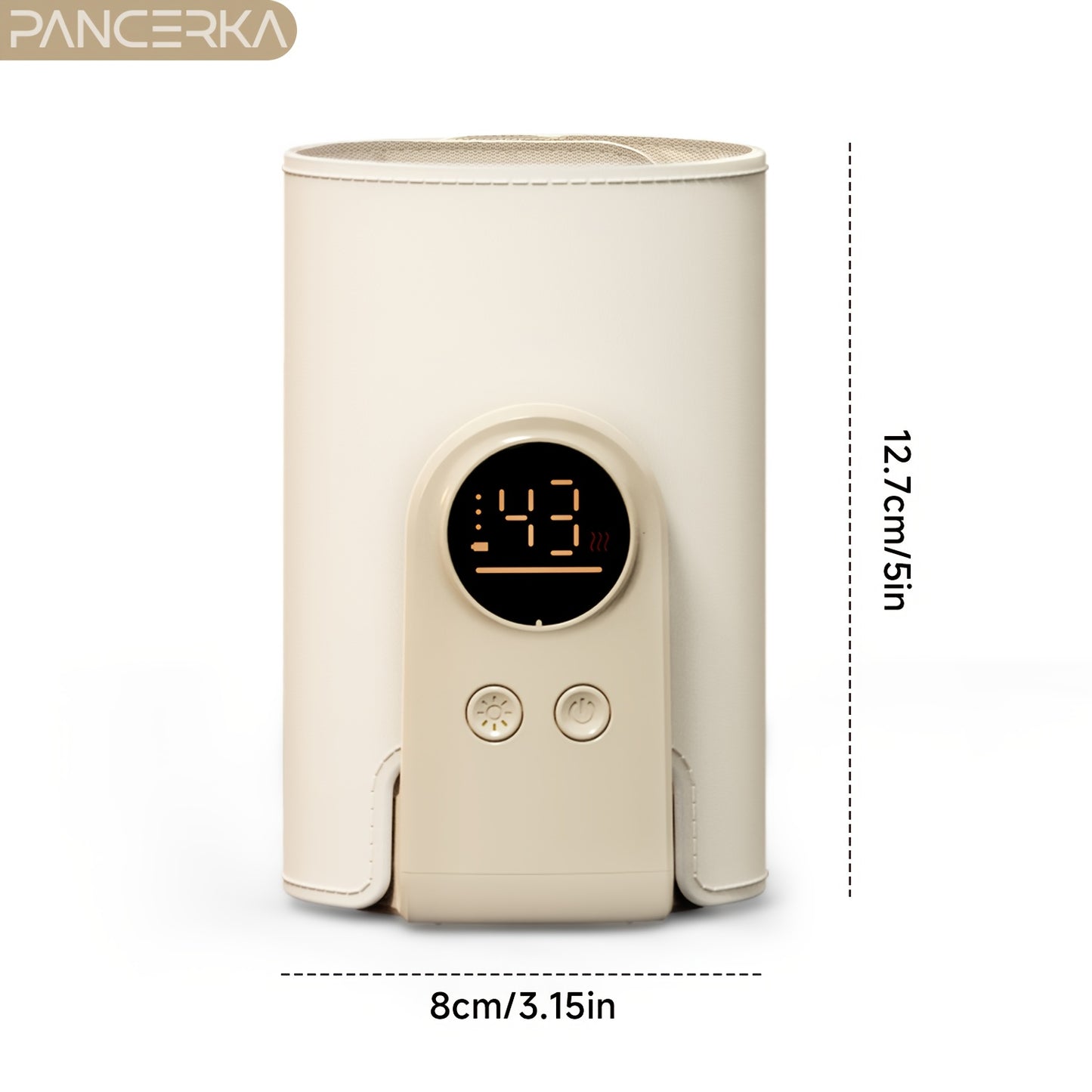 PANCERKA Fast Heating Portable Baby Bottle Warmer - Rechargeable USB with Digital Temperature Monitor, Wireless, Keep Nutritious Bottles Warm Anytime, Anywhere, Essential Travel Accessory, Compact Design, Durable Construction