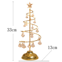 LED Christmas Tree Table Lamp Battery Power Modern Crystal Desk Decor Light Bedroom Living Room Christmas Gift Table Lights