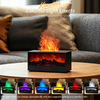 Simulated Fireplace Aroma Diffuser Essential Oil Flame Air Humidifier Remote Control Colorful Ambiance Night Light Creative Gift