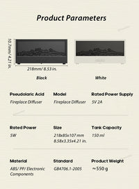 Simulated Fireplace Aroma Diffuser Essential Oil Flame Air Humidifier Remote Control Colorful Ambiance Night Light Creative Gift